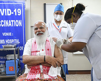 PM Modi receives his 1st Covid vaccine dose at AIIMS 