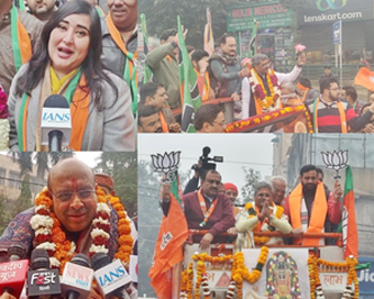 Show of strength, rallies ahead of nomination filing by BJP leaders for Delhi Assembly polls