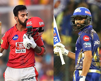 KXIP captain KL Rahul and MI captain Rohit Sharma