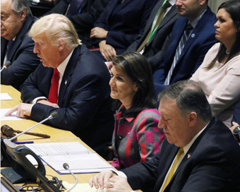 US President Donald Trump and Nikki Haley